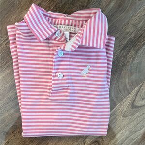 Pink Striped Kids Polo Shirt